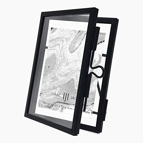 Isaac Jacobs 2x3 Brass and Glass Wall Frame 10-Pack Black