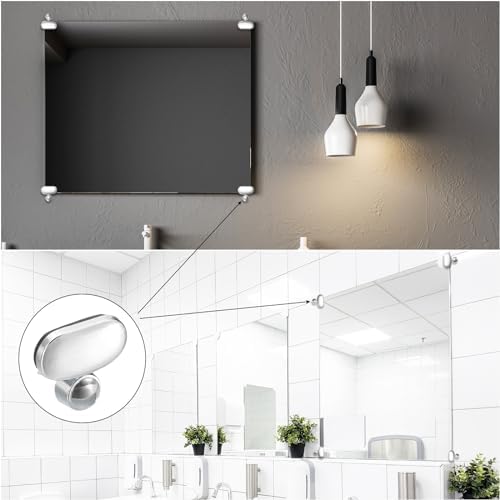 PATIKIL 4Pcs Mirror Clips for 3-5mm Glass
