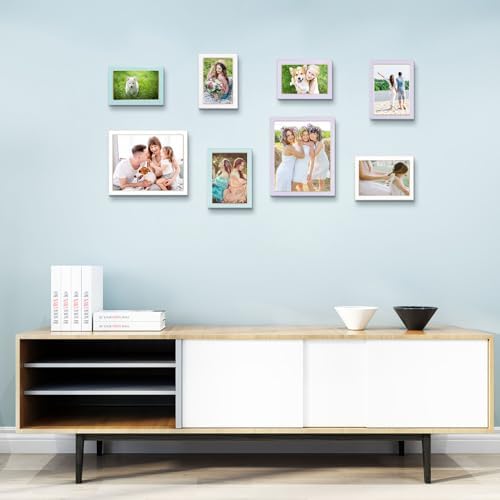 4x6 Light Blue Enamel Picture Frames with Gold Edges 2 Pack