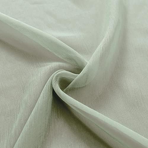 Pitalk Sage Green Sheer Curtains Set of 2 Panels 72 Inch Rod Pocket