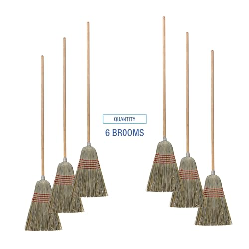 Boardwalk Corn Fiber Broom 535 Length Natural Bristles 6Carton