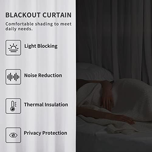 Easy-Going Linen Look Blackout Curtain 100x96 Inch 1