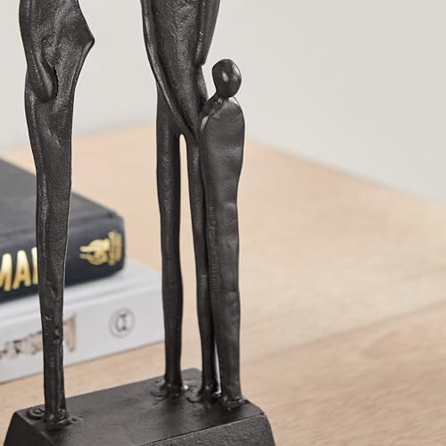 Brown Cast Iron Family of Four Sculpture - Tabletop Decor