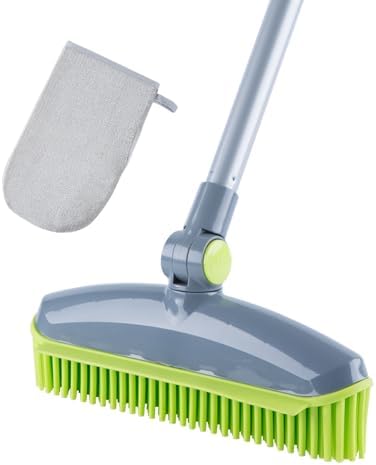 Homilifibra 180 Rotating Rubber Broom with Squeegee for Pet Hair Removal