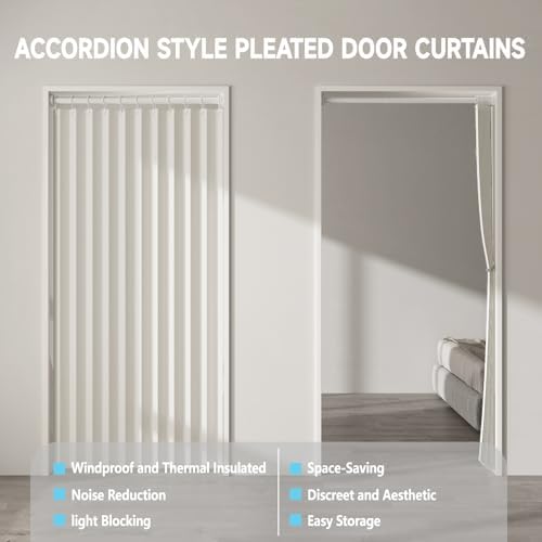 Hapgobli Blackout Door Curtain with Magnetic Closure