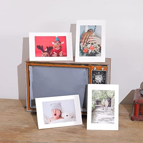200 Pack White Paper Picture Frames 4x6 with Easel