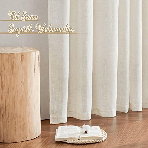 NICETOWN Linen Curtains 90 Long for Living Room Doorway