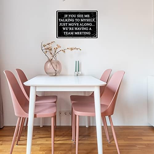 Funny Office Metal Tin Sign 8x12 Inch Team Meeting