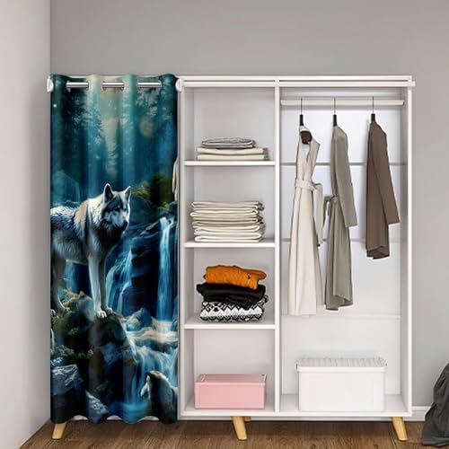 Feelyou Wolf Door Curtain 34x80 Blackout Privacy Panel 1