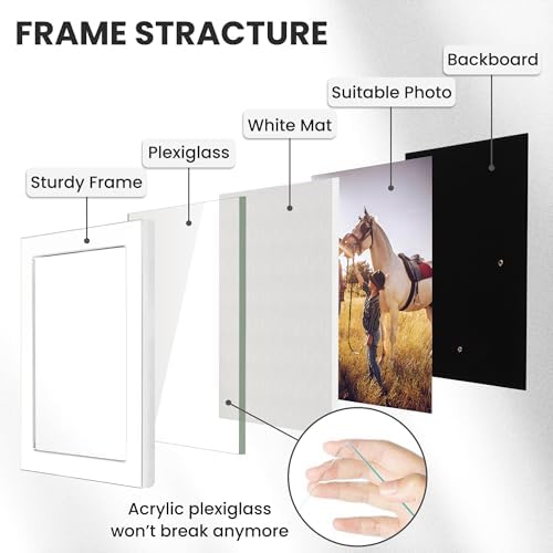 Fun Memories 4x6 Picture Frame - White Enamel Glass with Silver Metal Edge