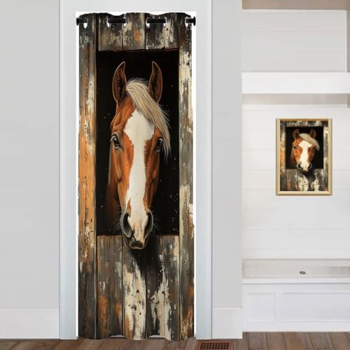 Shixiaoyan Horse Barn Door Curtain 42x80
