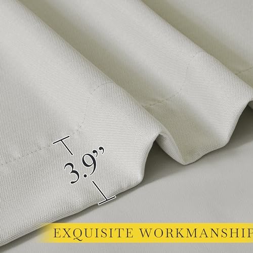 NICETOWN Faux Linen Curtains 2 Panels 90 Inches Long for Doorway
