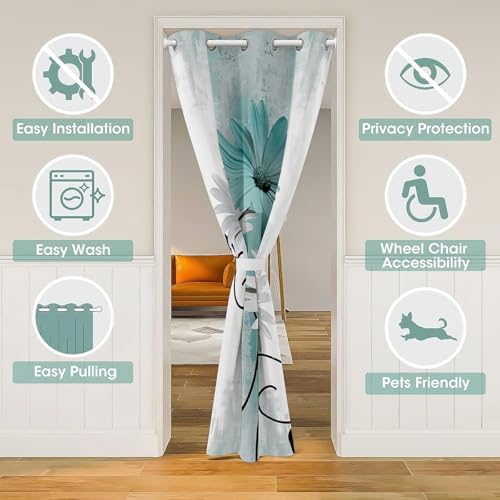 Erosebridal Teal Velvet Door Curtain 34x80