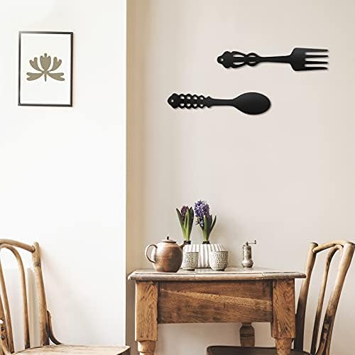 Hotop 2 Piece Metal Fork Spoon Wall Decor