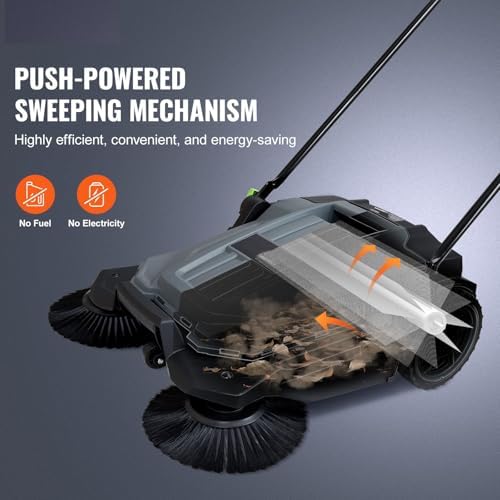 TOQIJUN 256 Push Floor Sweeper with 5-Gallon Container 1