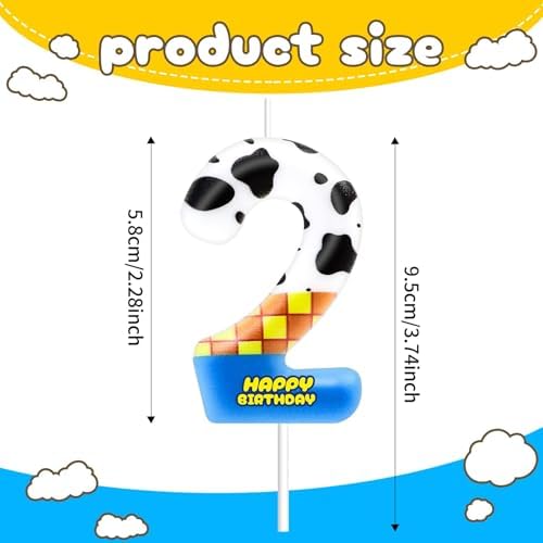 Sel Natural Cartoon Birthday Candles with Toy Inspire Story Design