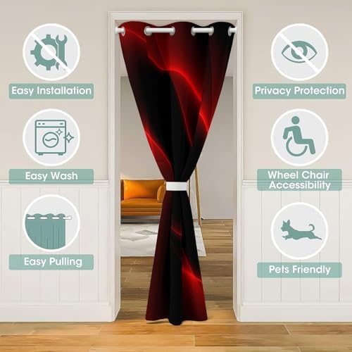 Feelyou Ombre Red Black Curtain 34x80 Inch Panel