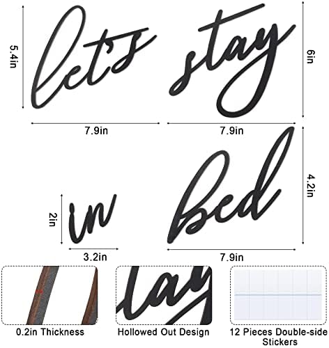 Jetec 4 Pieces 3D Wooden Letters Wall Decor