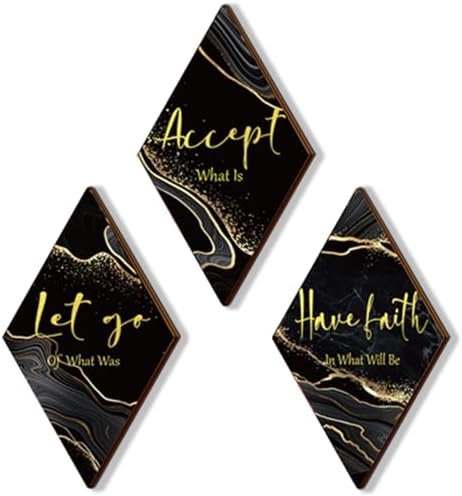 3 Pcs Black Gold Wall Decor with Quotes