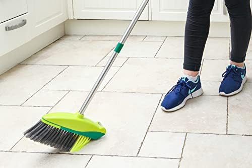 Easy Sweep Rotating Power Brush Broom - Green Plastic Handle