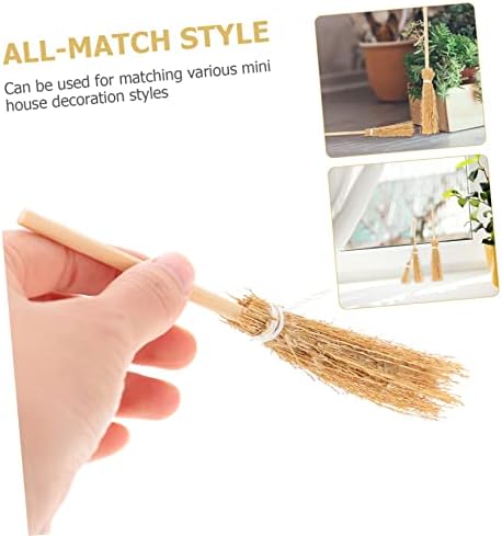 10pcs Mini Broom Ornaments Realistic Playhouse Decoration