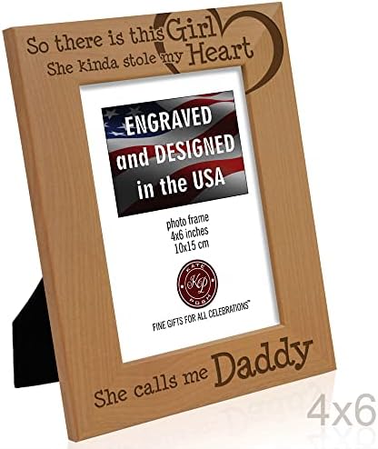 KATE POSH So There Is This Girl Heart Frame Natural Wood 4x6 Vertical