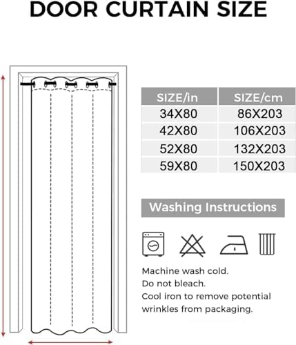 YungHo Forest Flower Door Curtain Panel 34x80
