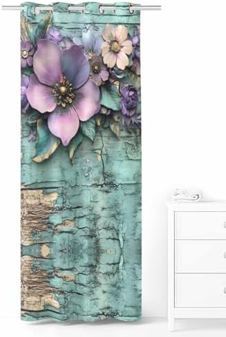 Carosoffe Purple Floral Door Curtain 52x96 Blackout Panel 1