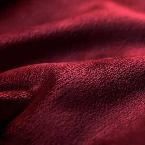 Melodieux Velvet Curtains with Pom Poms 52 x 96 Burgundy 2 Panels