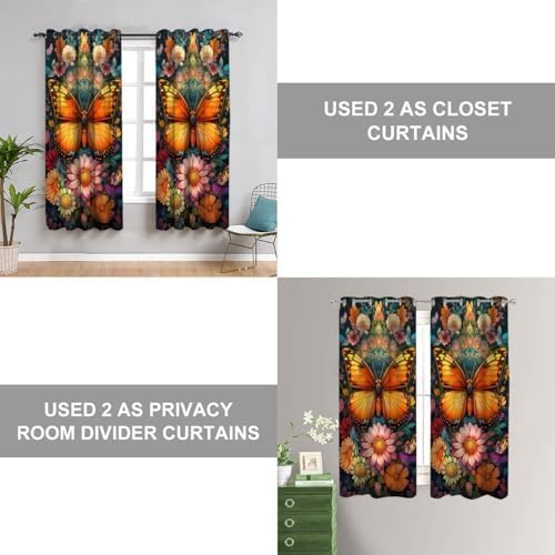 Shixiaoyan Butterfly Door Curtain with Flower Mandala Design