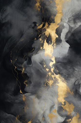 High-End Black Gold Marble Gradient Abstract Rug 2x3 1