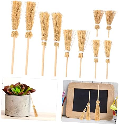 10pcs Mini Broom Ornaments Realistic Playhouse Decoration