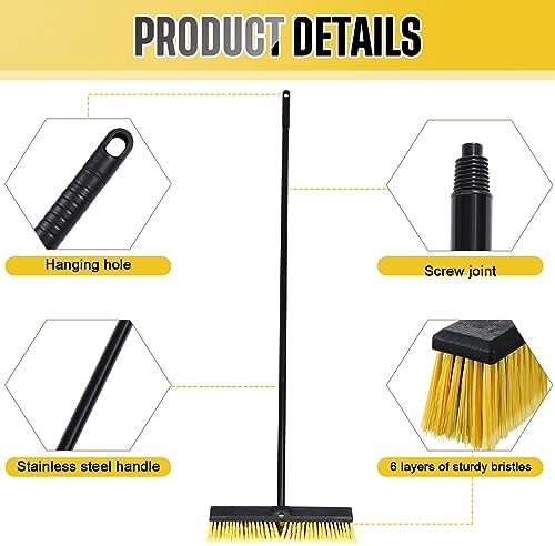 Zhehao 6 Pack 18 Inch Push Broom for Outdoor Cleaning