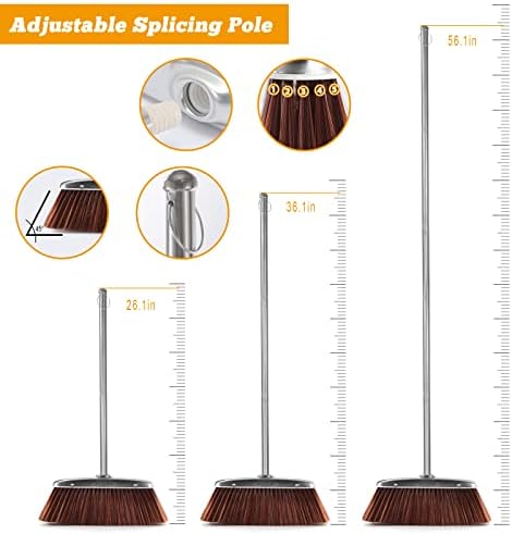 SUTINE Heavy Duty Broom and Dustpan Set with Long Handle