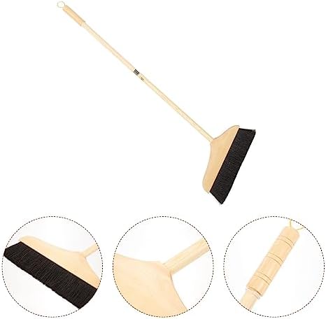 Angoily Soft Bristle Wooden Handle Push Broom