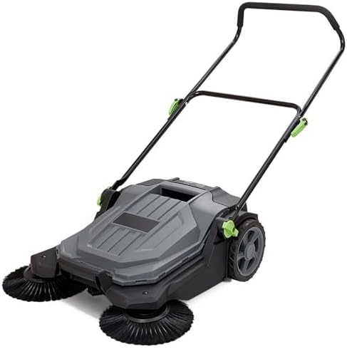 ZAVEROX Push Broom with 5 Gallon Trash Bin for Efficient Cleaning
