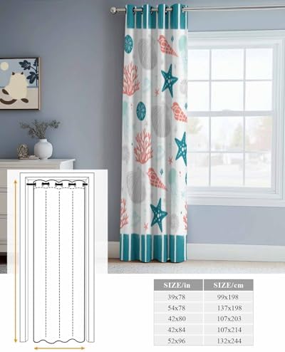 Onekaccu Turquoise Starfish Door Curtain for Privacy