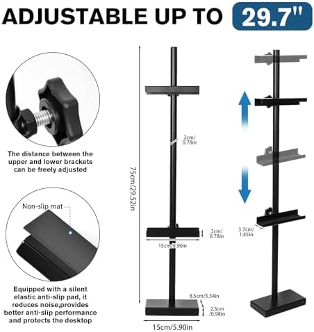 Adjustable Metal Picture Frame Stand - 29 Inch Sturdy Black Easel