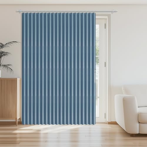 AJAZZ Blackout Doorway Curtains 1 Panel Blue 98 W x 84 L