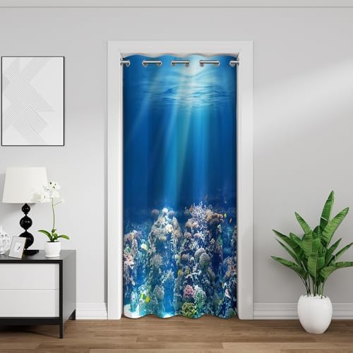 Leyiyi Ocean Animal Door Curtain 34x80 Inch Panel