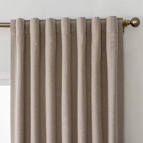 100 Blackout Linen Curtains 96 Inch Long 2 Panels