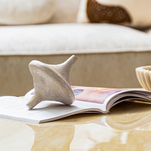 DN DECONATION Spinning Top Statue - Beige Resin Desk Decor