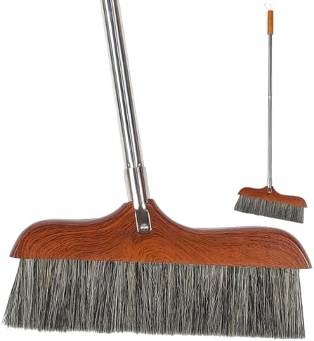 Yardwe Horse Hair Broom with Wooden Handle and Hanging Hole 1