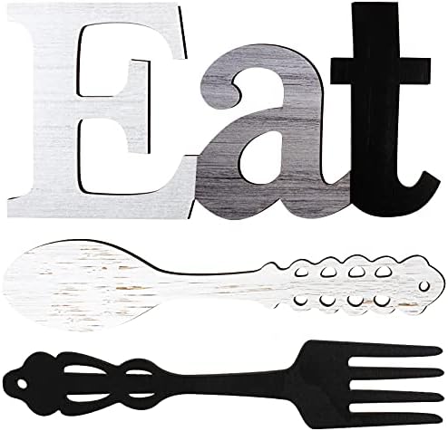 Jetec Eat Sign Fork Spoon Wall Decor Set 1