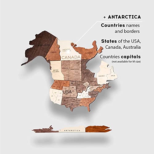 ENJOY THE WOOD 3D World Map Wall Decor