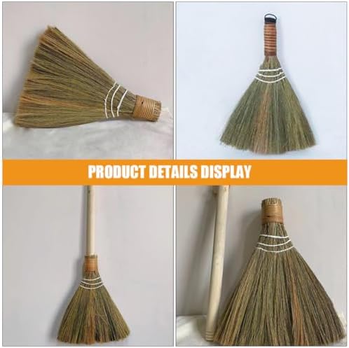 VOSAREA 2PCS Hand Woven Kitchen Broom with Wood Handle