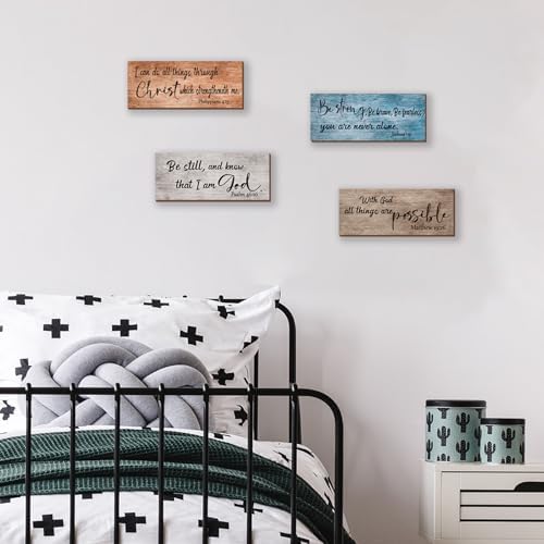 ZONWUTHY 4 Piece Bible Wall Decor Set