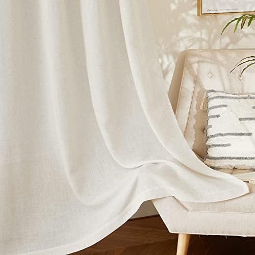 NICETOWN Linen Curtains 90 Long for Living Room Doorway
