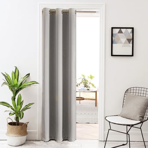 AiFish Grey Door Curtain 78 Inch Blackout Drape 1