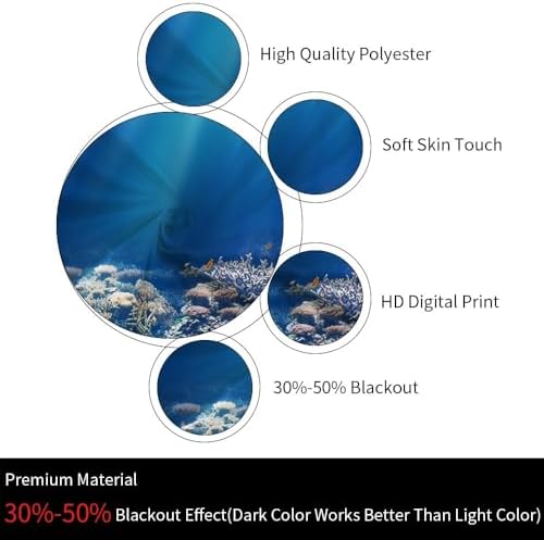Leyiyi Ocean Animal Door Curtain 34x80 Inch Panel